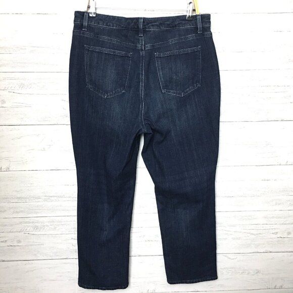 Talbots Women's Jeans Curvy Straight Leg Stretch Dark Wash size 14P length 28" - Picture 2 of 9